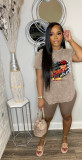 Women's printed set sports two-piece set