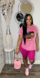 Women's printed set sports two-piece set