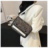 PU splicing popular letter tote crossbody bag