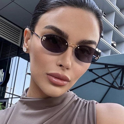 Letter F frameless cut edge sunglasses