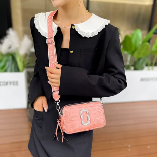 Camera bag with crocodile pattern single shoulder crossbody bag