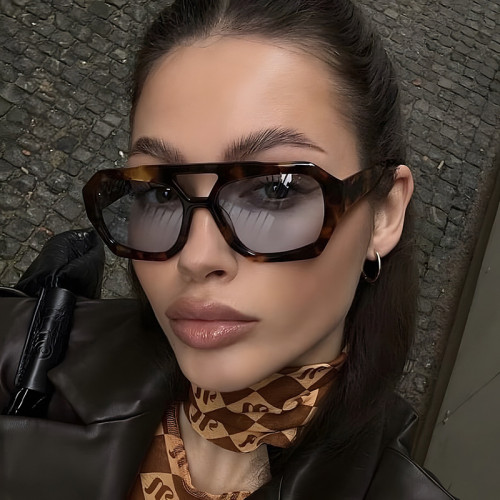 Double beam irregular sunglasses