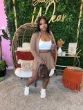 Tight waisted long sleeved flared skirt two-piece set