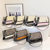 PU splicing popular letter tote crossbody bag