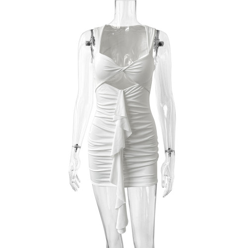 Women's pleated ribbon dress