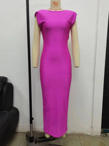 Tight backless hollow out design long skirt