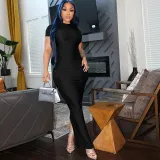 Short sleeved slit dress