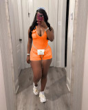 Leisure water washed jumpsuit shorts