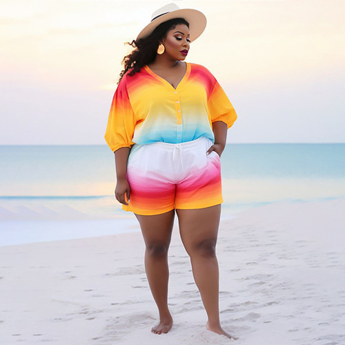 Positioning printed shorts set