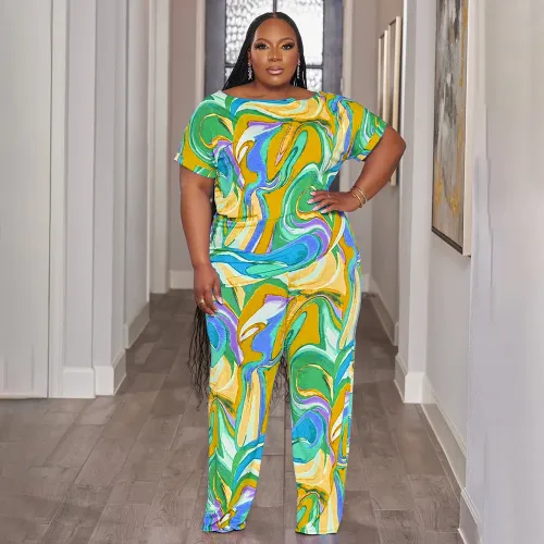 Loose printed two-piece set
