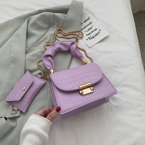 PU single shoulder zipper crossbody handbag