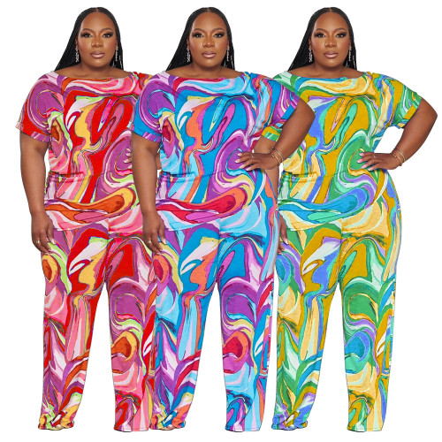 Loose printed two-piece set