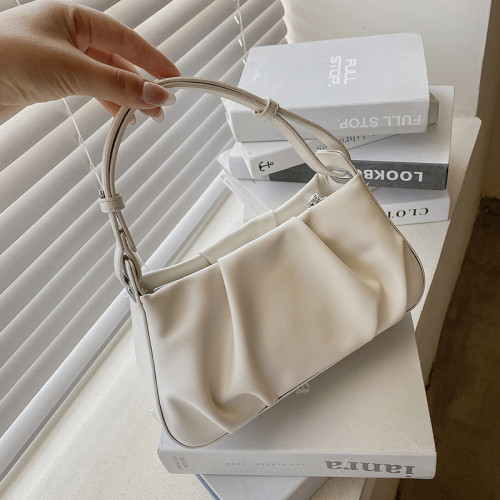 Handheld single shoulder underarm pleated women's bag