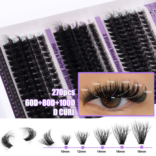 There are tools to mix and pack thick curly false eyelashes