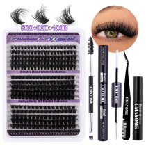There are tools to mix and pack thick curly false eyelashes