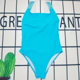 Solid color jumpsuit for women's swimwear