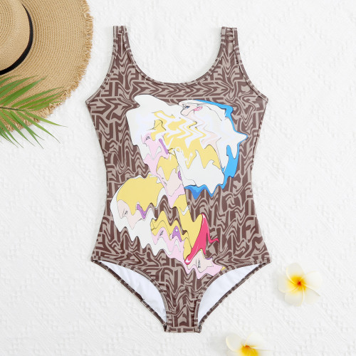 Letter printed women's swimwear