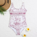 One piece printed women's swimwear