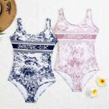 One piece printed women's swimwear