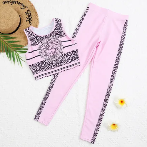Split pants vest two-piece sports yoga women's swimsuit