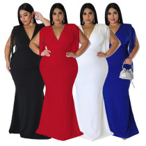 Sexy tassel V-neck long sleeved slim fit dress