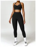 Gather tight neck hanging back yoga set