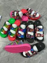 Belt buckle slippers, women's flat bottomed straight out beach sandals