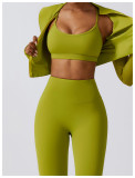 Bra+jacket+pants three piece sports suit