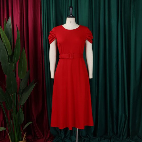 Short sleeved irregular plus size dress