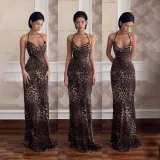 Backless leopard print dress