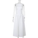 Temperament hanging neck sleeveless dress