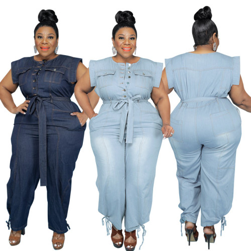 Cowboy short sleeved laundry jumpsuit pants