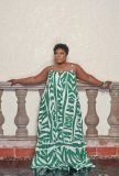 Loose strap printed plus size dress