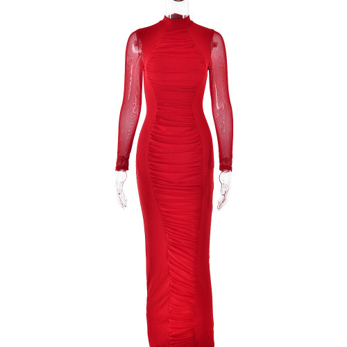 Tight fitting round neck dress