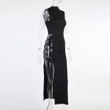 High slit strap skirt