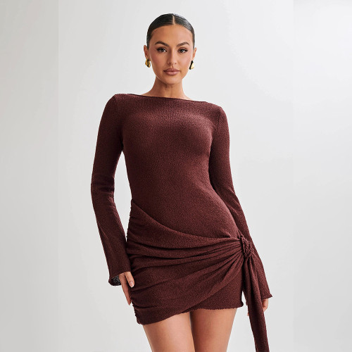 Knitted long sleeved dress