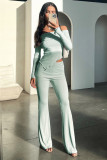 One shoulder long sleeved pants set