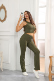 Round neck sleeveless top and pants set