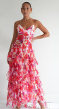 Chiffon printed long dress