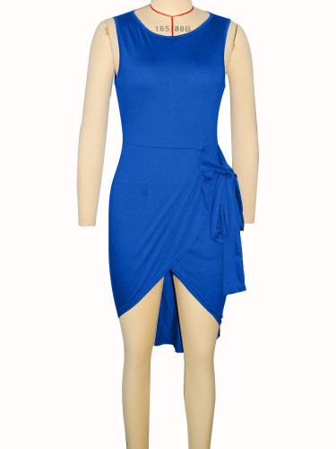 Solid color sleeveless vest skirt