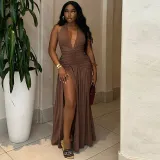 Women's solid color dress
