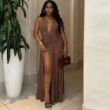 Women's solid color dress