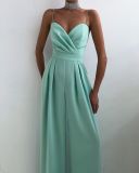 Strap waist straight leg jumpsuit