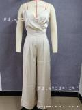 Strap waist straight leg jumpsuit