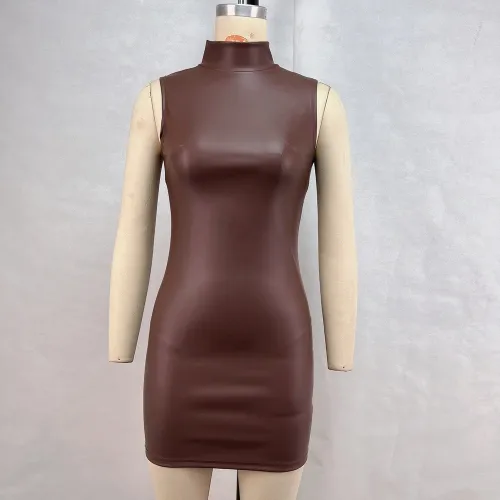 Dress Autumn/Winter PU Leather Mini Skirt