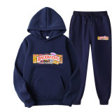Letter printed hooded jacket, cotton jacket, hoodie set