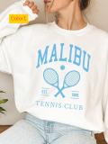 Large round neck hoodie with letter printed top