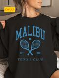 Large round neck hoodie with letter printed top