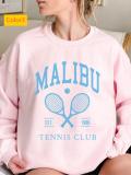 Large round neck hoodie with letter printed top