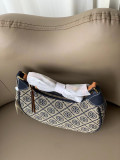 Crescent retro vintage flower armpit single shoulder crossbody diamond mesh bag